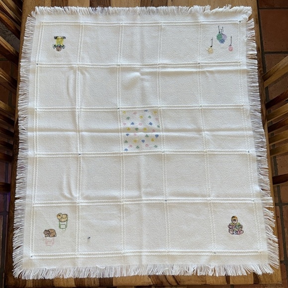 Hand Crafted Cross Stitch Baby Afghan - Picture 7 of 7